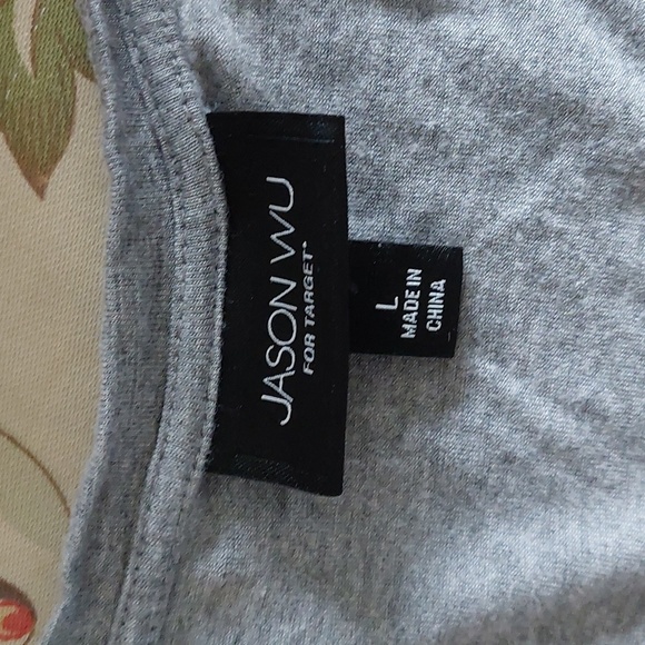3/$30 Jason Wu for Target gray rayon knit top, lace print., size L - Picture 2 of 3